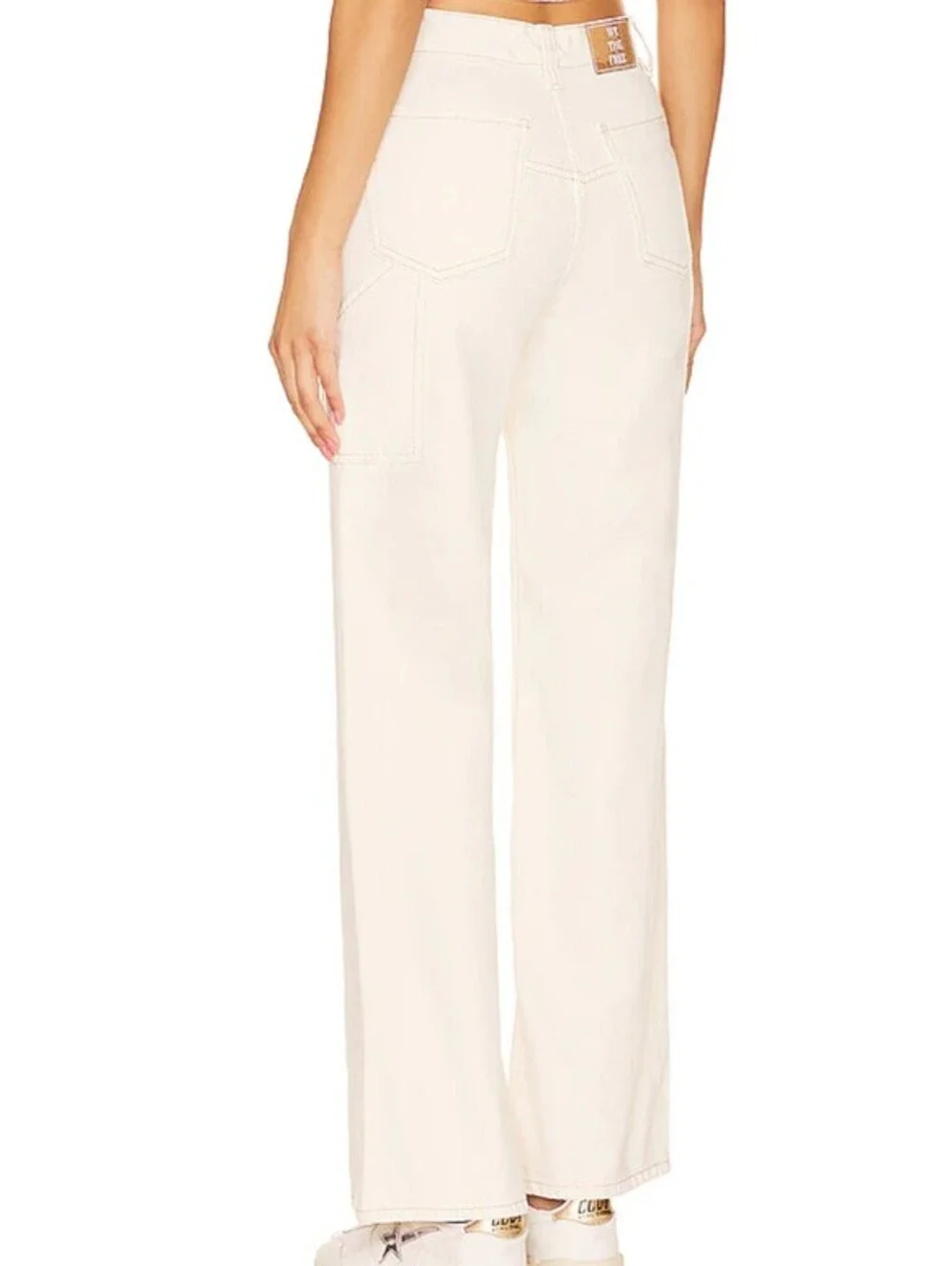 Free We The Free Tinsley Baggy Mid Rise Leg Denim Cream Jeans - Women's 27 NWOT